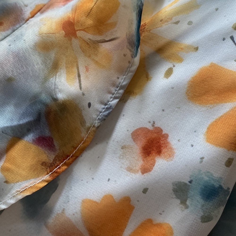 By Anthropologie Sleeveless Asymmetric Ruffled Midi Dress size XL new nwt yellow - Picture 6 of 6